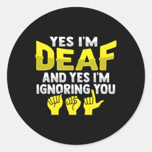 Gebaar ASL Gebarentaal Doof Gehoorverlies Bewustzi Ronde Sticker