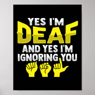 Gebaar met asl-hand Gebarentaal Bewustwording Geho Poster