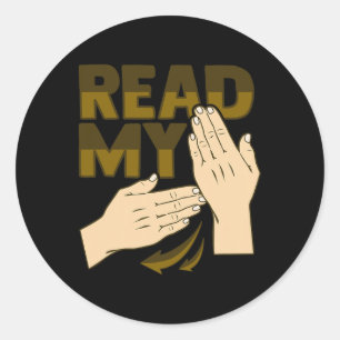 Gebaar met ASL-hand Gebarentaal Doof Gehoorverlies Ronde Sticker