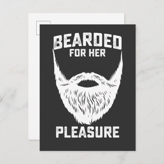 Gebaard voor haar plezier Grappige baard Man Uitnodiging Briefkaart (Voorkant / Achterkant)