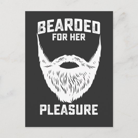 Gebaard voor haar plezier Grappige baard Man Uitnodiging Briefkaart (Voorkant)