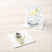 Gebaarde iris (Iris germanica) van Redouté Vierkante Kartonnen Onderzetter (Insitu)