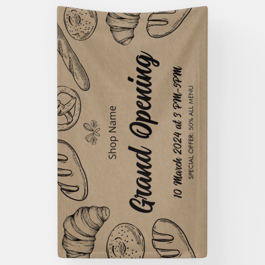 Gebak Bakkerij Business Grand Opening Sjabloon Spandoek (Verticaal)