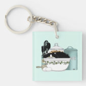 Gebak Chef Cat Blue Sleutelhanger (Voorkant)