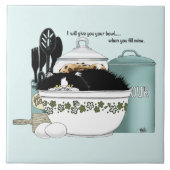 Gebak Chef Cat Blue Tegeltje (Voorkant)