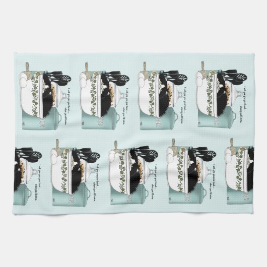 Gebak Chef Cat Blue Theedoek (Horizontaal)