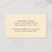 Gebak Chef Cookie Baker Biscuit Waterverf Rustic Visitekaartje (Achterkant)