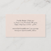 Gebak Chef Cookie Baker Chocolade Chip Waterverf Visitekaartje (Achterkant)