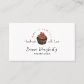 Gebak Chef Cupcake Chocolade Hart Waterverf Visitekaartje (Voorkant)