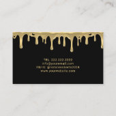 Gebak Chef Modern Goud Drips Whisk Logo Bakkerij Visitekaartje (Achterkant)