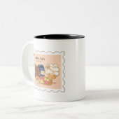 gebak tweekleurige koffiemok (Voorkant links)