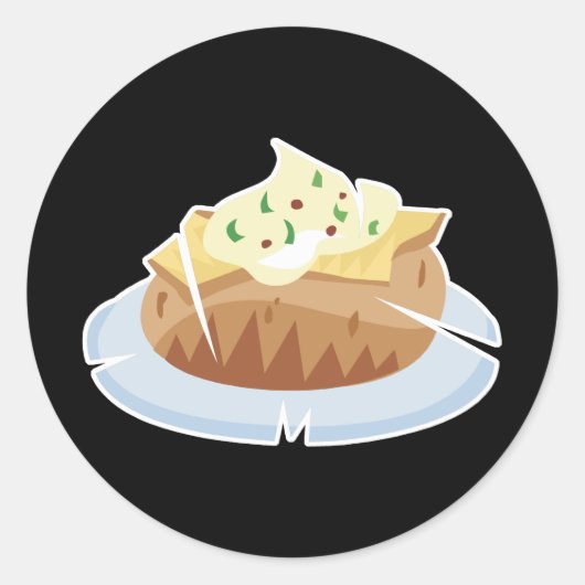 gebakken aardappel ronde sticker (Voorkant)