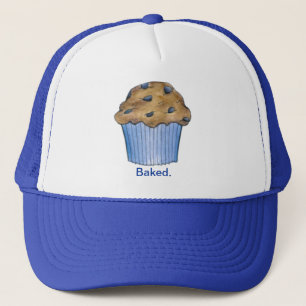 Gebakken Bakken Blueberry Muffin Ontbijt Voedsel B Trucker Pet
