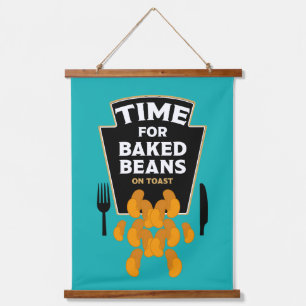 Gebakken bonen op toast hangend wandkleed