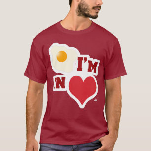 Gebakken ei Ik ben verliefd Grappig Hart Motto T-shirt
