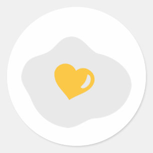 Gebakken ei liefde hart ronde sticker