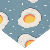 Gebakken eieren op blauw korte tafelloper (Hoek)