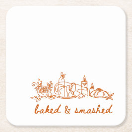 Gebakken en gebroken Thanksgiving Vierkante Kartonnen Onderzetter