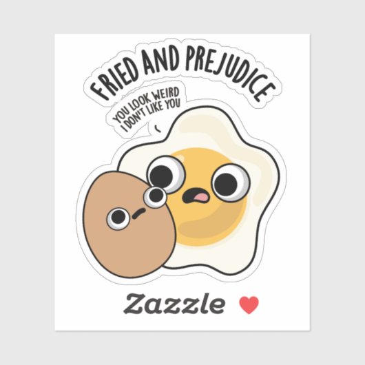 Gebakken en vooroordelen Funny Egg Pun Sticker (Vel)