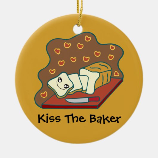 Gebakken Goederen Bakker Bakkerij Schattige Kawaii Keramisch Ornament (Voorkant)