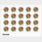 Gebakken Kip, Gepureerde Aardappelen en Sperziebon Ronde Sticker (Vel)