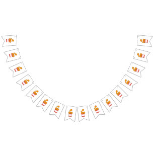 Gebakken kip met emmer vlaggetjes