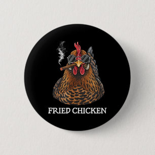Gebakken Kip Roken Grappige Stoner Wiet Meme Ronde Button 5,7 Cm