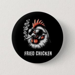 Gebakken Kip Sungles Roken Grappig Onkruid Ronde Button 5,7 Cm