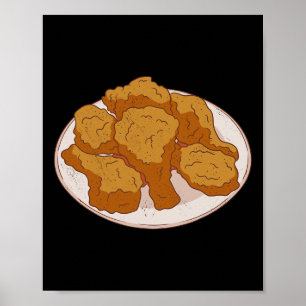 Gebakken Kippenbaksel sappige knapperige maaltijd Poster