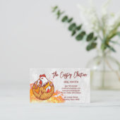 Gebakken kippenrestaurant Logo | Flame Visitekaartje (Staand voorkant)