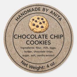 Gebakken Koopwaar Chocolade Chip Koekjes Label Kra