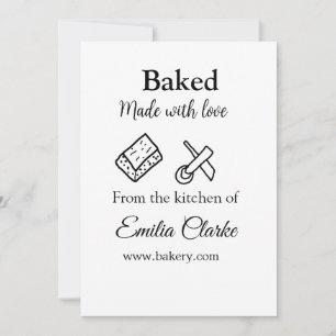 Gebakken met liefde bakkerij bedrijf voeg naam tex kaart