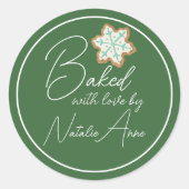 Gebakken met Liefde Cookie Ronde Sticker (Voorkant)