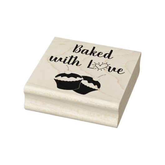 Gebakken met liefde Cupcake en hart Rubberstempel (Stempel)