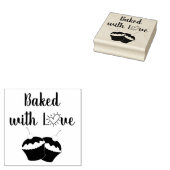 Gebakken met liefde Cupcake en hart Rubberstempel (Gestempeld)