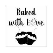 Gebakken met liefde Cupcake en hart Rubberstempel (Afrduk)