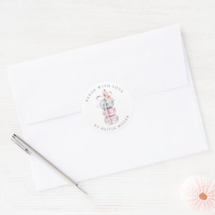 Gebakken met liefde Elegante pastel macarons gebak Ronde Sticker
