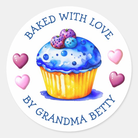 Gebakken met Liefde, Handgemaakte Cupcake Labels (Voorkant)