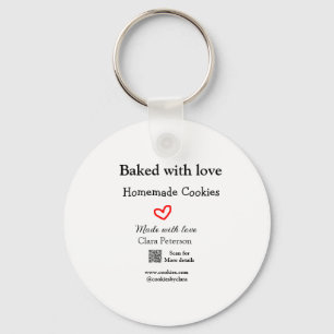 Gebakken met liefde huiskoekjes toevoegen QR gemaa Sleutelhanger