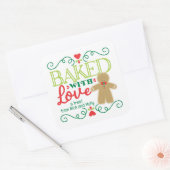 Gebakken met Liefde Kerstdag Kerstman van Speculaa Vierkante Sticker (Envelop)