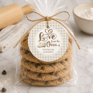 Gebakken Met Liefde Neutrale Gingham Persoonlijk Bedankjes Labels