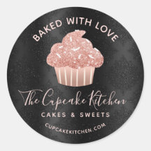 Gebakken met liefde Rose Goud Glitter Cupcake Zwar