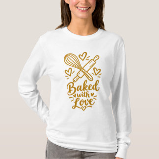 Gebakken met Liefde Schattig Cadeau voor Bakliefhe T-shirt