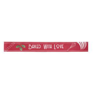Gebakken met liefde Typografie Kerstvakantie Rood Lint
