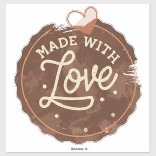 Gebakken met liefdeshart sticker