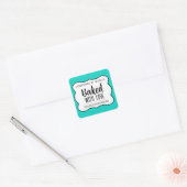 Gebakken met Liefdeslabel HM012sqv3 Vierkante Sticker (Envelop)