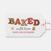 Gebakken met Love Cookie Exchange Party Cadeaulabel (Voorkant (Horizontaal))