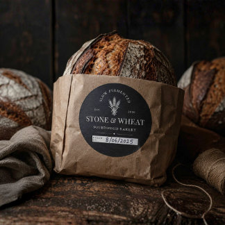 Gebakken Op Ambachtelijke Sourdough Bakkerij Verpa Ronde Sticker