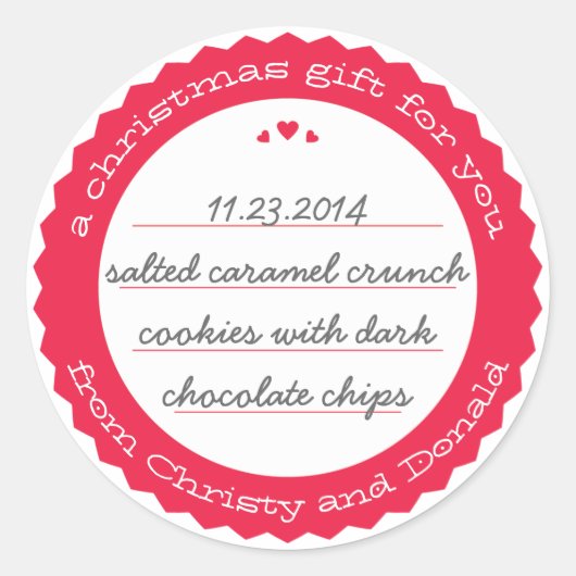 Gebakken producten Ronde Gift Label Sticker Circle (Voorkant)