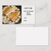 Gebakken roodbaars en garnalen restaurant visitekaartje (Voorkant / Achterkant)